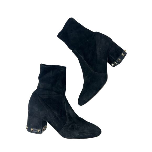 Valentino Garavani Rockstud‎ Boots Booties Suede Black Size 36.5 US 6.5 - Picture 2 of 16